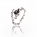 Original Design Y2K Irregular Sterling Silver Ring for Women's Inns Cold Wind Living Ring with Small Set Gem Tail Ring