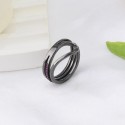 The new S925 sterling silver European and American fashion ring is plated with black gold, with a retro temperament and trendy ring that is high-end, simple, and versatile