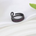 The new S925 sterling silver European and American fashion ring is plated with black gold, with a retro temperament and trendy ring that is high-end, simple, and versatile