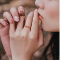 The New "Sunshine Series" Japanese and Korean Orange Garnet Ring for Women's Sterling Silver Vintage Style Gem Ring