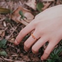 The New "Sunshine Series" Japanese and Korean Orange Garnet Ring for Women's Sterling Silver Vintage Style Gem Ring