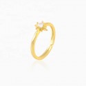 Minimalist Simple Design 18K Gold Plated Single Zircon Stone 925 Sterling Silver Rings Women Adjustable Nail  Ring Jewelry