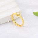 Minimalist Simple Design 18K Gold Plated Single Zircon Stone 925 Sterling Silver Rings Women Adjustable Nail  Ring Jewelry