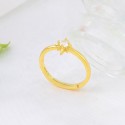 Minimalist Simple Design 18K Gold Plated Single Zircon Stone 925 Sterling Silver Rings Women Adjustable Nail  Ring Jewelry