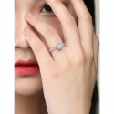 S925 Sterling Silver Female One Carat D color Moissanite Diamond Classic Wedding Adjustable Ring For Women