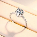 Custom Wedding Jewelry 18k Solid Gold Plated Ring S925 Sterling Silver Moissanite 1 CT Open Adjustable Ring Jewelry