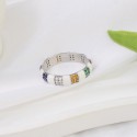 New Fashionable S925 Sterling Silver Premium Light Luxury Dropping Gel Ring with Simple Zircon Inlaid Ring, Small and Popular Index Finger Ring