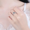 Fashion luxury designer Moissanite Ring 925 Sterling Silver Geometry Engagement Wedding Jewelry 1 Carat Crown Rings For Women