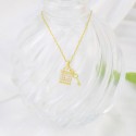 Vintage Customized Gold Necklace Cz Lock Key Pendant Necklace 925 Sterling Silver Necklace For Women Girls fashionJewelry