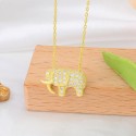 Trend Crystal Gold-plated inlaid zircon Animal Elephant 925 sterling silver Necklace Exquisite Jewelry Necklace