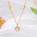 Customized Fashion Design Dainty Gold Plated With Ice Out Zircon Cross Chain S925 Sterling Silver Jewelry Necklace