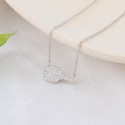 Factory Wholesale Silver Plated Ice Out Zircon Stone  Badminton Corss Chain  Custom 925 Sterling Silver Jewelry Necklace