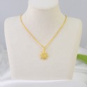 Vintage Luxury Fashion Style Sun Gold Plated S925 Sterling Silver Pendant Necklace Chains Jewelry