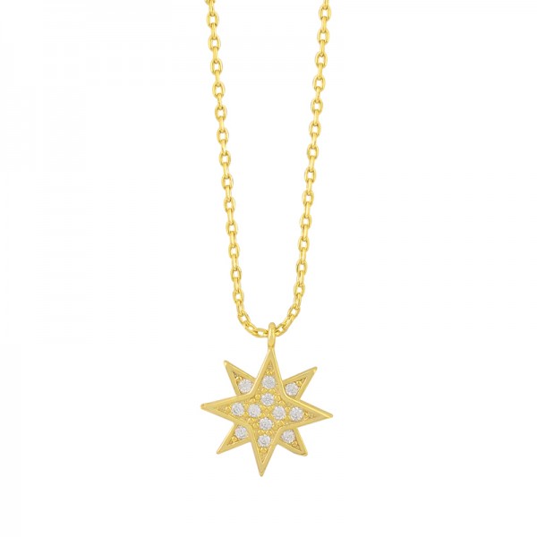 Luxury design Galaxy North Star Pendant 18k Gold Plated Ice Out Zirconia Necklace S925 Sterling Silver Jewelry Necklaces