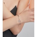 New 925 Silver Love Bracelet for Female Minority Design, Simple Double Layer Layered Personalized Bracelet