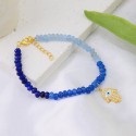 Fashion Islamic Turkish Blue Eye Bracelet Eye Fatima Bracelet Handmade beaded 925 sterling silver Jewelry Bracelet