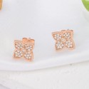 Original design Four-leaf clover diamond earrings Versatile inlaid zircon temperament rose gold fashion earrings S925 sterling silver