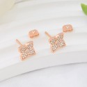 Original design Four-leaf clover diamond earrings Versatile inlaid zircon temperament rose gold fashion earrings S925 sterling silver