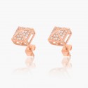 New ins light luxury niche design, personalized fashion inlaid with zircon square earrings, high-end feel earrings, earrings, female