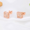 New ins light luxury niche design, personalized fashion inlaid with zircon square earrings, high-end feel earrings, earrings, female