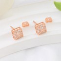 New ins light luxury niche design, personalized fashion inlaid with zircon square earrings, high-end feel earrings, earrings, female