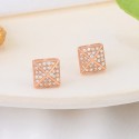 New ins light luxury niche design, personalized fashion inlaid with zircon square earrings, high-end feel earrings, earrings, female