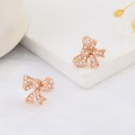 Original design minimalist bow earrings S925 sterling silver niche design earrings trend light luxury high-end earrings