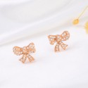 Original design minimalist bow earrings S925 sterling silver niche design earrings trend light luxury high-end earrings