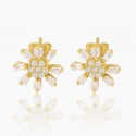 Original Design High Grade Snowflake Earrings with Zircon Inlaid Women's Simple Fashion Earrings S925 Sterling Silver Ladies Earrings