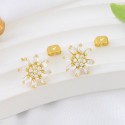 Original Design High Grade Snowflake Earrings with Zircon Inlaid Women's Simple Fashion Earrings S925 Sterling Silver Ladies Earrings