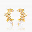 The New S925 Sterling Silver Simple Osmanthus Branch Style Earrings with Korean Style INS Light Luxury Versatile Earrings