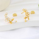 The New S925 Sterling Silver Simple Osmanthus Branch Style Earrings with Korean Style INS Light Luxury Versatile Earrings