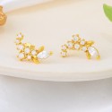 The New S925 Sterling Silver Simple Osmanthus Branch Style Earrings with Korean Style INS Light Luxury Versatile Earrings