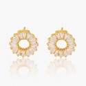 The New S925 Sterling Silver Round Hollow Inlaid Zircon Exquisite Earrings with Elegant Style and Small Design, High Sense Earrings for Women