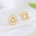 The New S925 Sterling Silver Round Hollow Inlaid Zircon Exquisite Earrings with Elegant Style and Small Design, High Sense Earrings for Women