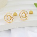 The New S925 Sterling Silver Round Hollow Inlaid Zircon Exquisite Earrings with Elegant Style and Small Design, High Sense Earrings for Women