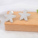 New Korean version luxury personality Zirconium full Pentagram sea star earrings S925 sterling silver niche design earrings female