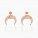 New minimalist and exaggerated European and American style moon earrings with women's inlaid zircon cold style earrings, with a sense of fashion and niche design