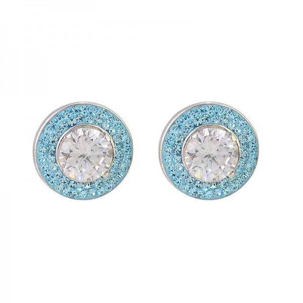 The new S925 sterling silver donut earrings are high-end and cool, with a cool and cool feel. Blue zircon sparkling diamond earrings are fashionable, versatile, and personalized