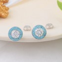 The new S925 sterling silver donut earrings are high-end and cool, with a cool and cool feel. Blue zircon sparkling diamond earrings are fashionable, versatile, and personalized