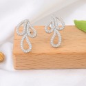 New S925 Sterling Silver Small and Luxury Bow Earrings for Women Inlaid with Zircon Earrings, Elegant and Elegant Earrings