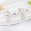 New S925 Sterling Silver Small and Luxury Bow Earrings for Women Inlaid with Zircon Earrings, Elegant and Elegant Earrings