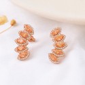 Korean version of ins light luxury and high-end design, zircon earrings for niche, exquisite and versatile temperament, earrings S925 sterling silver for women