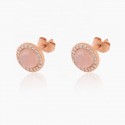 Fashion Simple Design  Pink Color Pave CZ Gemstone Earring- Gemstone 925 Silver Stud Earrings For Women