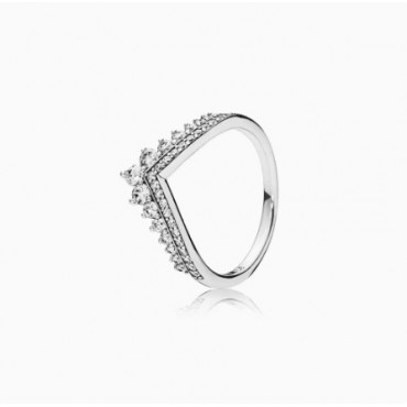 New 925 Silver Princess Wish Ring Girl Fairy Tale Cute Temperament Light Luxury Crown Ring Ring Ring