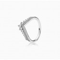 New 925 Silver Princess Wish Ring Girl Fairy Tale Cute Temperament Light Luxury Crown Ring Ring Ring