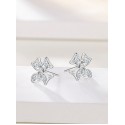 New Silver Flower Earrings for Women 925 Silver Earrings Fashionable, Luxury, and Small Group Design Temperament Earrings Gentle