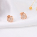 New Super Sparkling, Light Luxury, Full of Zirconium Love Ear Buckle Earrings, Advanced Feeling, Versatile and Versatile, Small and Popular Design, Sweet Earrings for Women