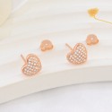 New Super Sparkling, Light Luxury, Full of Zirconium Love Ear Buckle Earrings, Advanced Feeling, Versatile and Versatile, Small and Popular Design, Sweet Earrings for Women