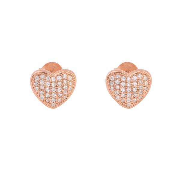 New Super Sparkling, Light Luxury, Full of Zirconium Love Ear Buckle Earrings, Advanced Feeling, Versatile and Versatile, Small and Popular Design, Sweet Earrings for Women